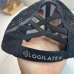 BLOGILATES Black Criss Cross Back Ponytail Baseball Cap Athletic Hat